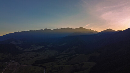 sunset in the mountains