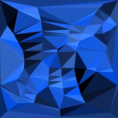 Obraz premium cubist triangular mosaic in many shades of light and dark blue on a black background