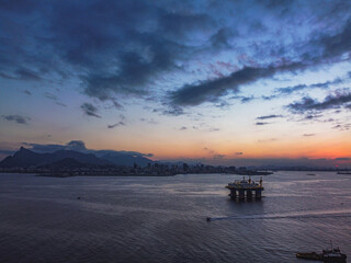 sunset over the river