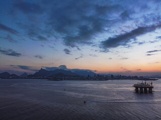 sunset over the river
