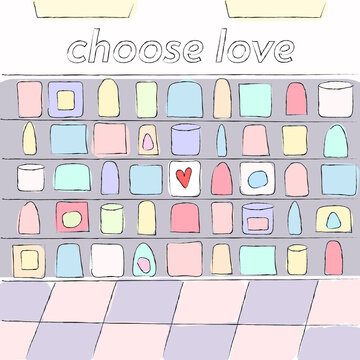 choose love art marketing supermarket shop heart cargo 