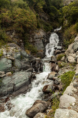 Tiny waterfall between rocks nearby Ischgl. Short track around the town.