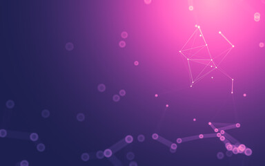 Abstract background. Molecules technology with polygonal shapes, connecting dots and lines....