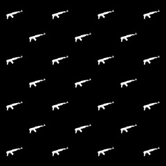 Ak 47 Graphic Silhouette Seamless Pattern