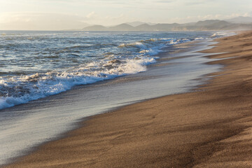 吹上浜に打ち寄せる波	
