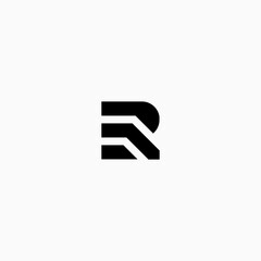 contractor initials ER logo design inspiration