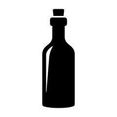 Simple bordeaux glass bottle with cork flat vector icon for apps and websites