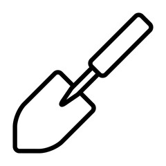 Small garden hand trowel for gardening line art vector icon for apps and websites © martialred