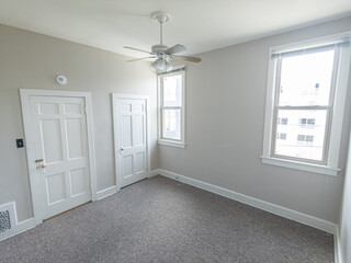 empty room with door and window