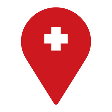 Medical Assistance Location Symbol | Medic Station Icon | Vector Marker for First Aid Kit | Graphic Resource