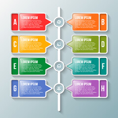 Abstract 3D Paper Infographics. Business template .Vector illustration