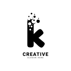 K logo. Initial letter K with dots effect for company and business.