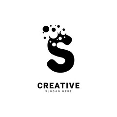S logo. Initial letter S with dots effect for company and business.