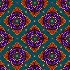 colorful symmetrical repeating patterns for textiles, ceramic tiles, wallpapers and designs.