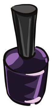 Purple Nailpolish, Illustration, Vector On A White Background.