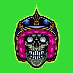 Rider skull head mascot logo