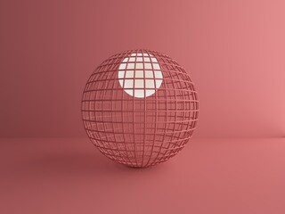 3d render of pink modern abstract sphere backgrounds