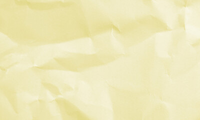 banana yellow colored crumpled paper texture background for design, decorative.