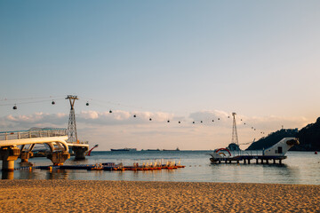 Sunset of Songdo beach in Busan, Korea