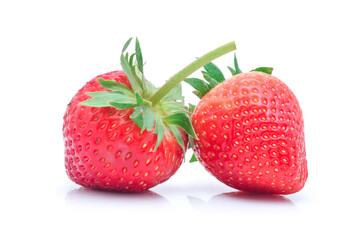 Fresh red strawberry isolated on white background.