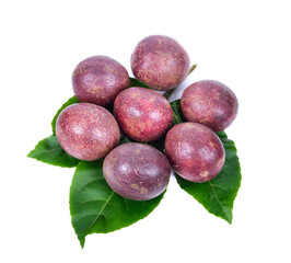Passion fruit isolated on the white background