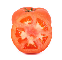 Fresh slice tomato on white background