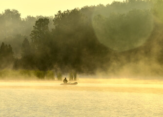 Fisherman's boat on the lake
