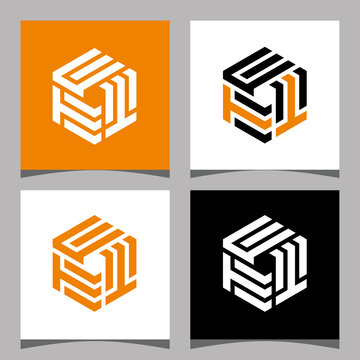 Creative initial letter UTT hexagon logo design concept vector