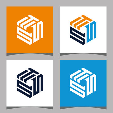 Creative initial letter TSS hexagon logo design concept vector