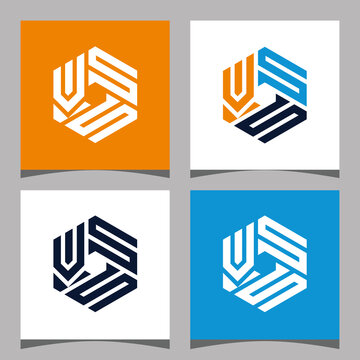 Creative initial letter VSS hexagon logo design concept vector