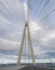 A low angle shot of Centennial bridge in Panama Canal