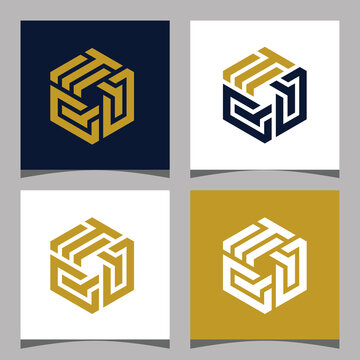 Creative initial letter TQQ hexagon logo design concept vector