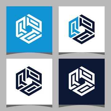 Creative initial letter QPP hexagon logo design concept vector