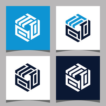 Creative initial letter TPP hexagon logo design concept vector