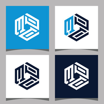 Creative initial letter YPP hexagon logo design concept vector