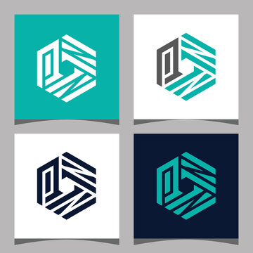 Creative initial letter PNN hexagon logo design concept vector