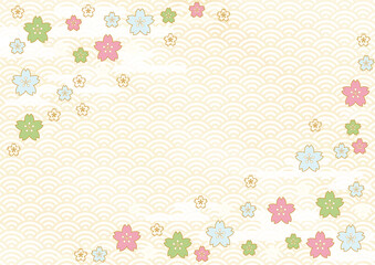 桜の和風背景素材