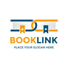 Book link vector logo template. This design use education or office symbol. Suitable for learn or information.