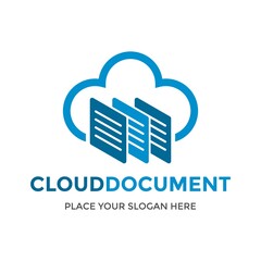Cloud document vector logo template. This design use sheet and office symbol. Suitable for business and technology.