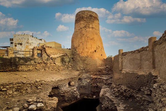 Tarout Castle, Qatif, Saudi Arabia in blue sky background.