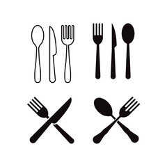 Cutlery icon design template vector isolated illustration