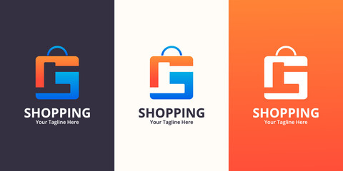 Fototapeta premium Initial L Shop Logo designs Template. Illustration vector graphic of letter and shop bag combination logo design concept. Perfect for Ecommerce,sale, discount or store web element. Company emblem