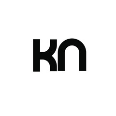 kn nk minimal logo icon design vector