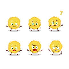 Cartoon character of bright sun with what expression
