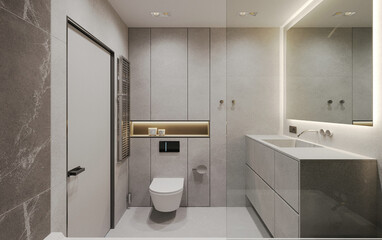 modern and luxury toilet concept