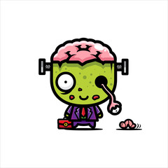 cute zombie character vector design