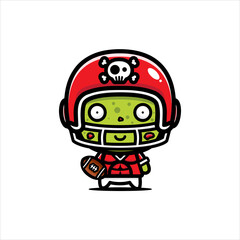 cute zombie character vector design