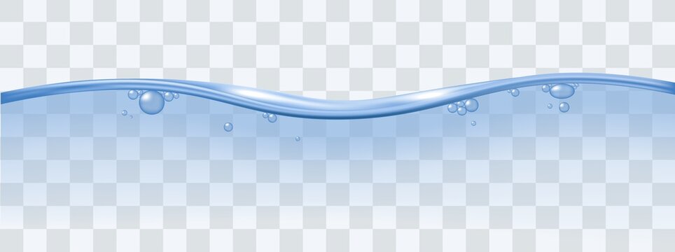 Realistic Surface Of Water With Transparent Air Bubbles A Vector Illustration