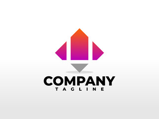 Fototapeta premium abstract shape with a gradient color. modern logo template