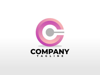 letter C with gradient color. modern logo template